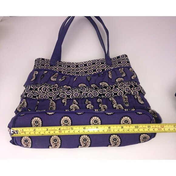 Vera Bradley Paisley Ruffled Purple Purse Shoulder Bag Simply Violet CHA CHA - Picture 15 of 16
